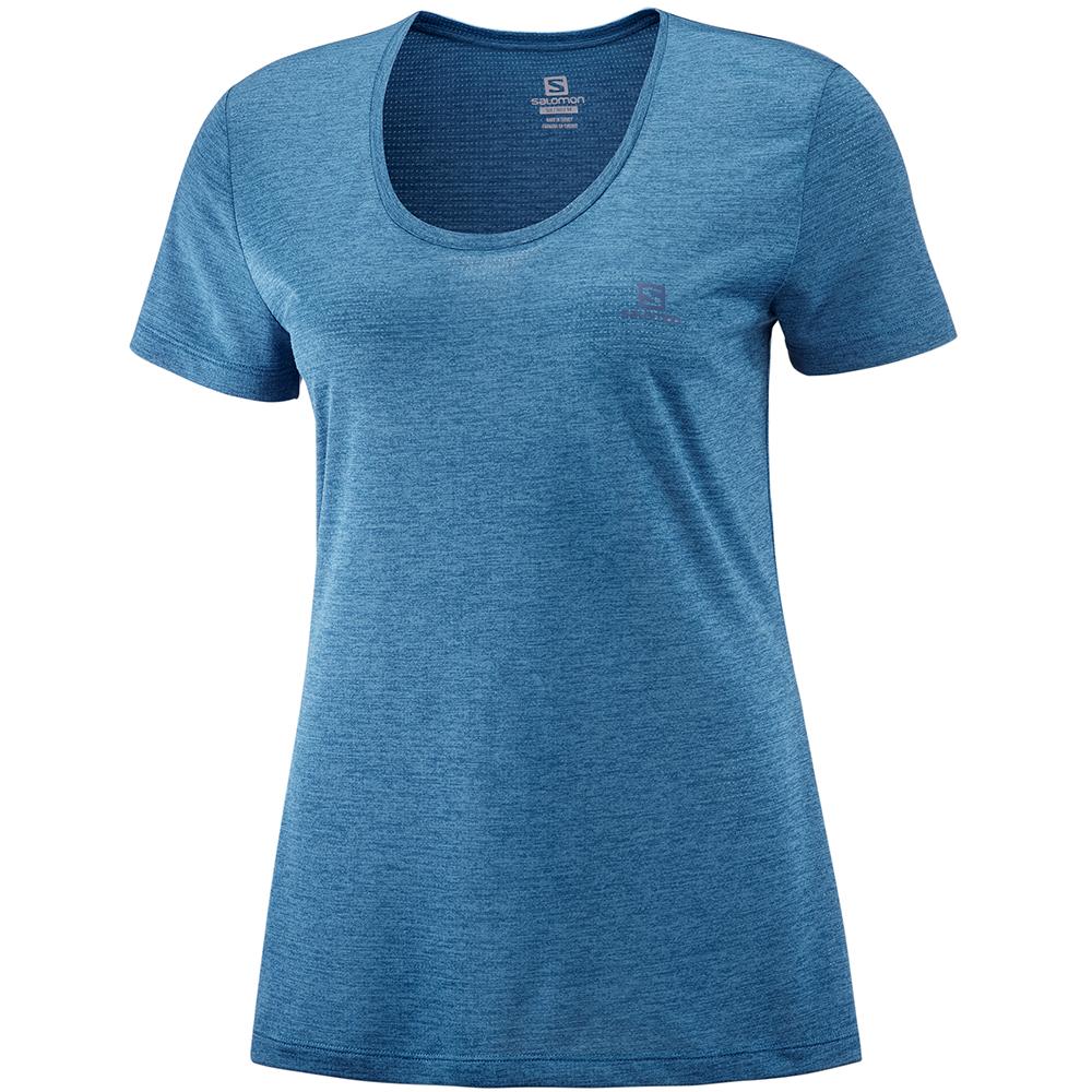 Salomon Israel AGILE SS W - Womens T shirts - Blue (MHON-96278)